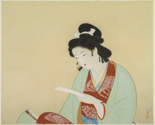 上村松園「美人詠歌図」<br>